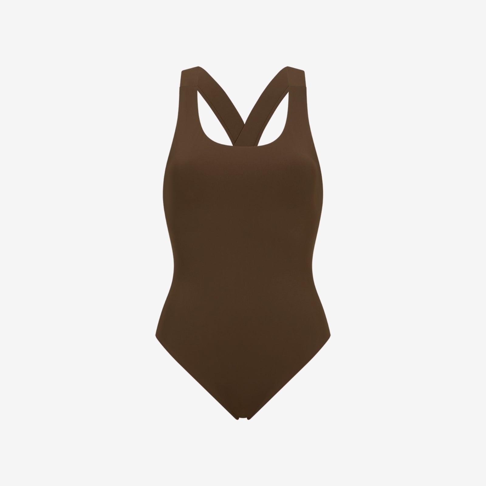 Women's High-Performance Scoop Neck Swimsuit in Coffee – WALLIEN