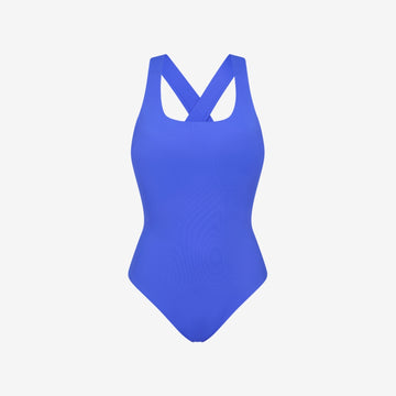 Nerida One Piece Swimsuit Scoop Neck ― Blue