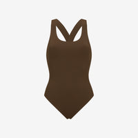 Nerida One Piece Swimsuit Scoop Neck ― Coffee