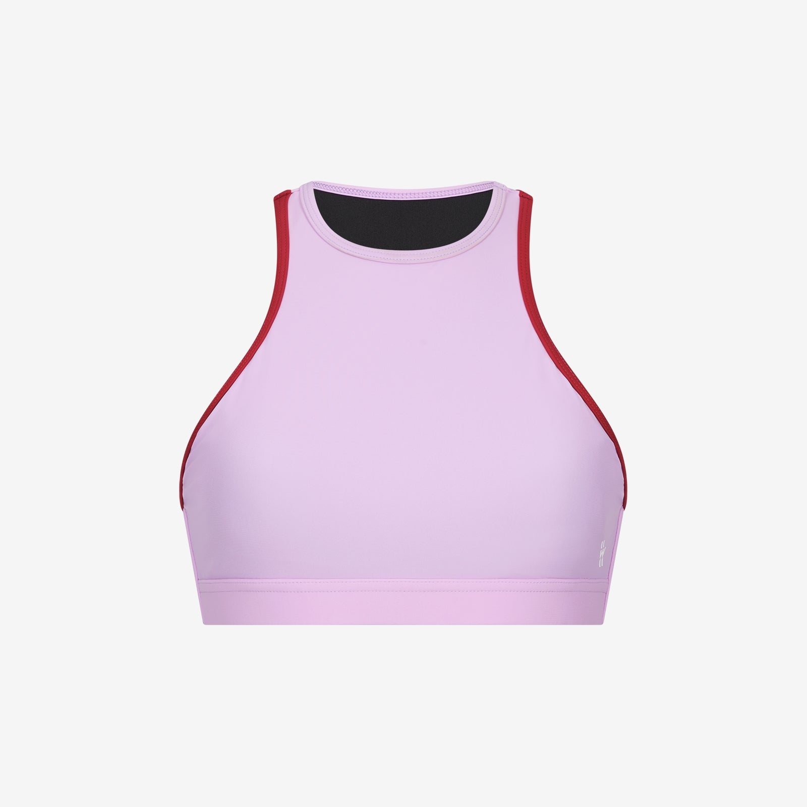 Bikini Top Racerfront Tie ― Lilac / Red