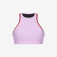 Bikini Top Racerfront Tie ― Lilac / Red