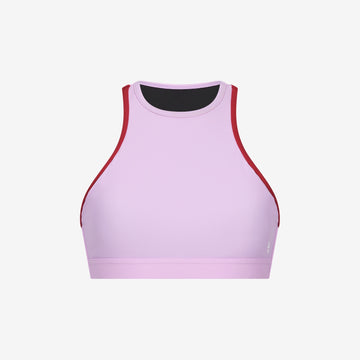 Bikini Top Racerfront Tie ― Lilac / Red