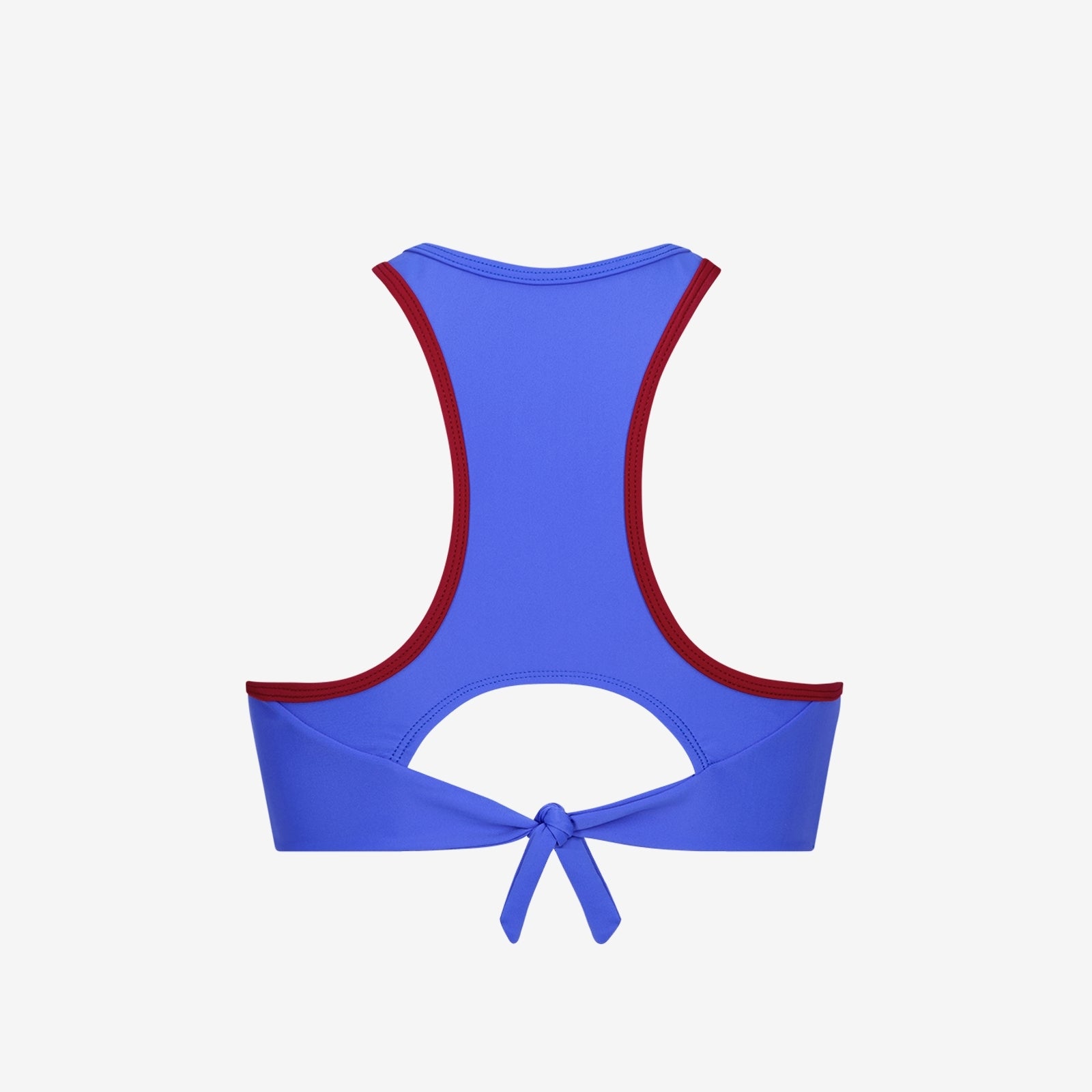 Bikini Top Racerfront Tie ― Blue / Dark Red