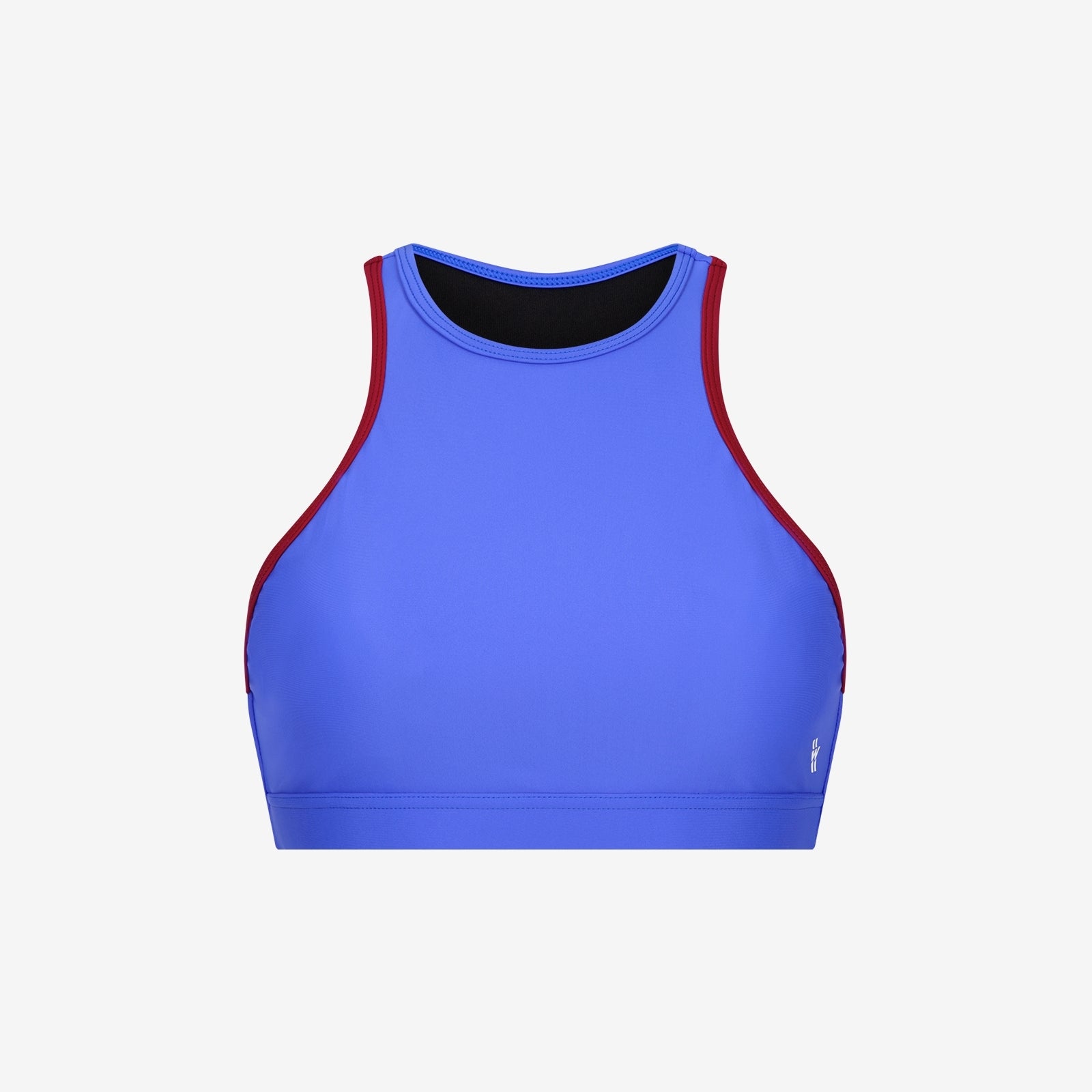 Bikini Top Racerfront Tie ― Blue / Dark Red