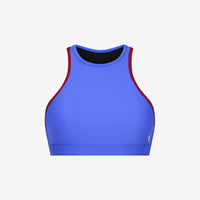 Bikini Top Racerfront Tie ― Blue / Dark Red