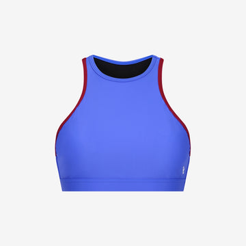 Bikini Top Racerfront Tie ― Blue / Dark Red