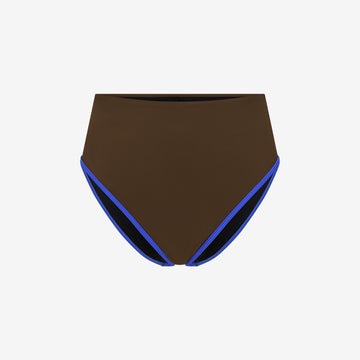 Bikini Bottom High Waist ― Coffee / Blue