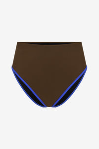 Bikini Bottom High Waist ― Coffee / Blue