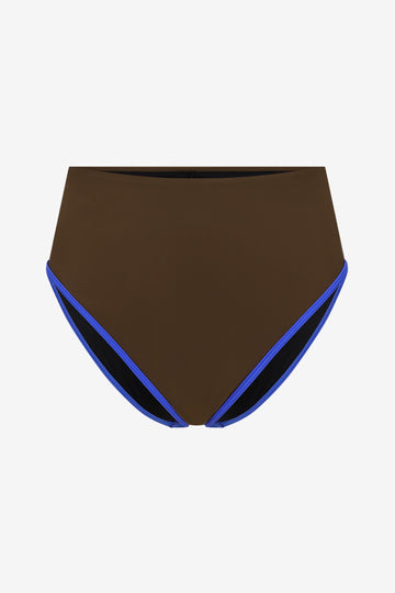 Bikini Bottom High Waist ― Coffee / Blue