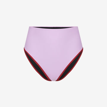 Bikini Bottom High Waist ― Lilac / Red