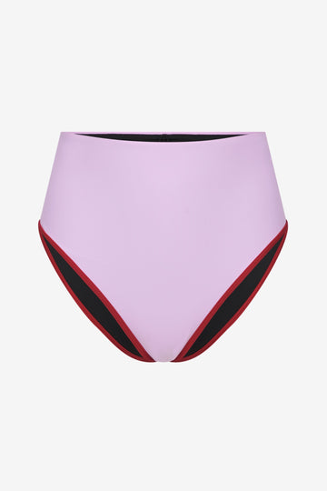 Bikini Bottom High Waist ― Lilac / Red