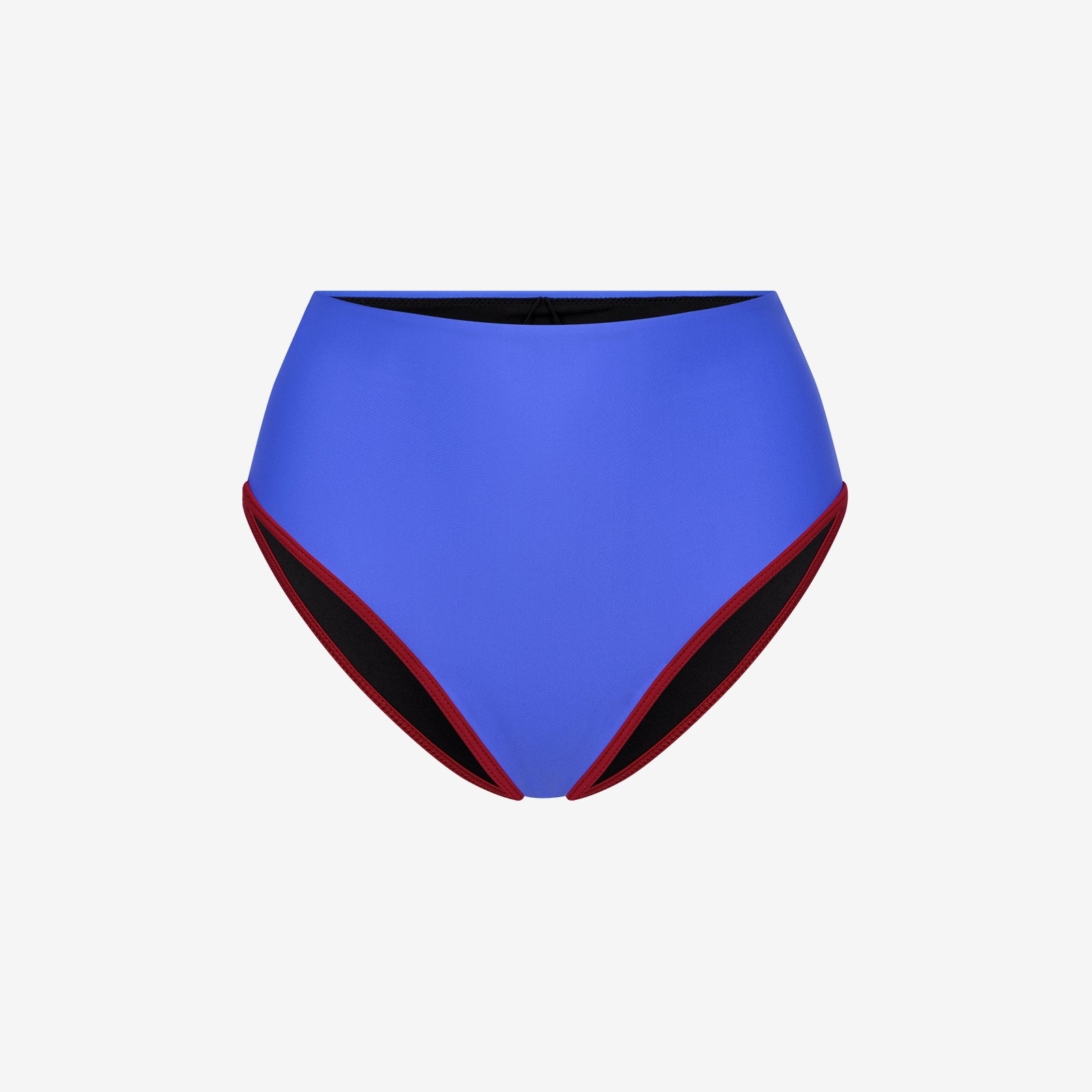 Bikini Bottom High Waist ― Blue / Dark Red