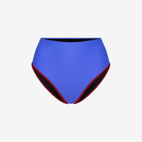 Bikini Bottom High Waist ― Blue / Dark Red