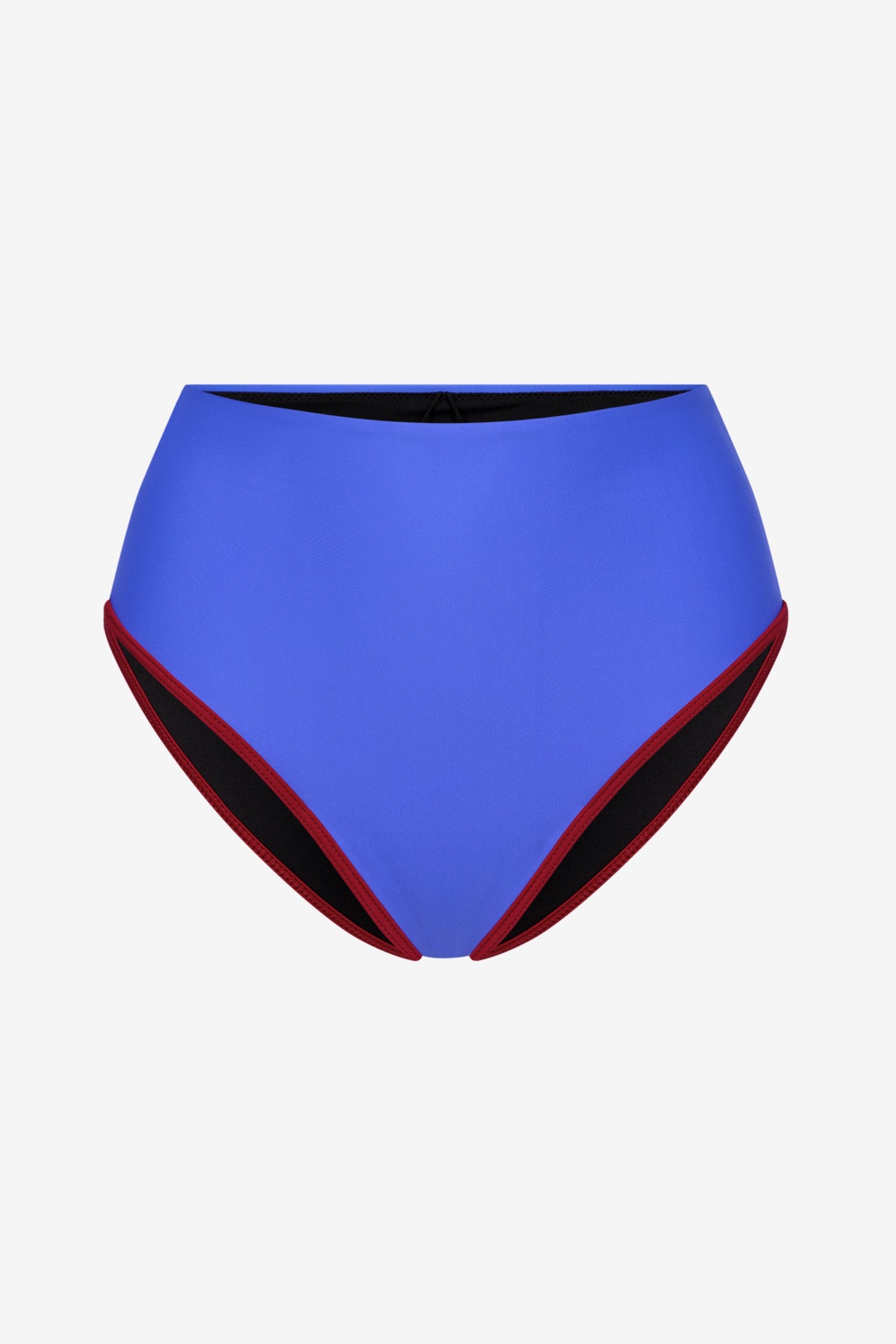 Bikini Bottom High Waist ― Blue / Dark Red