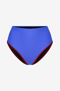 Bikini Bottom High Waist ― Blue / Dark Red