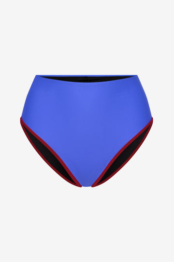 Bikini Bottom High Waist ― Blue / Dark Red
