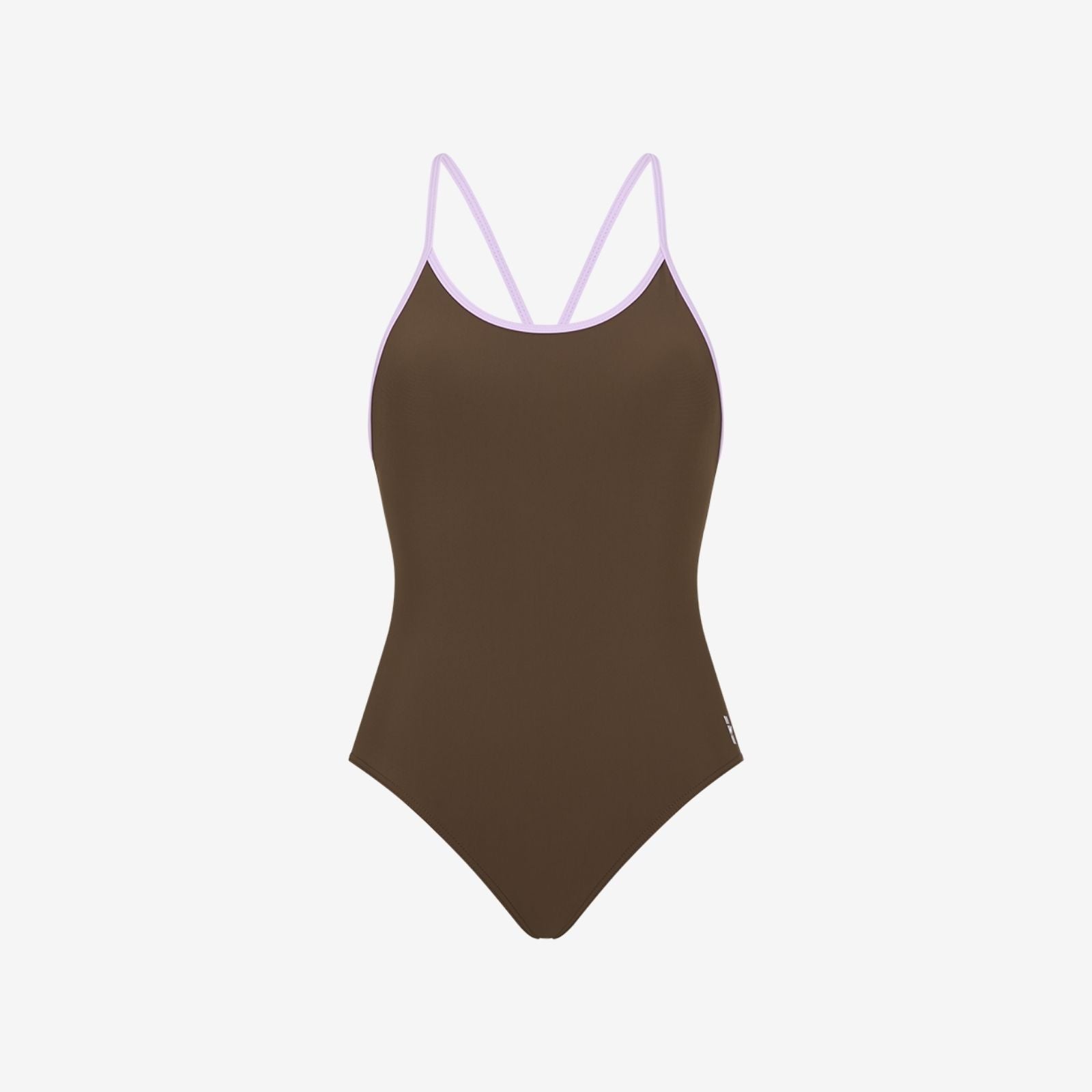 Women's High-Performance Racerback Swimsuit in Coffee/Lilac – WALLIEN