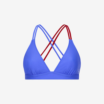 Bikini Top Cross ― Blue / Dark Red