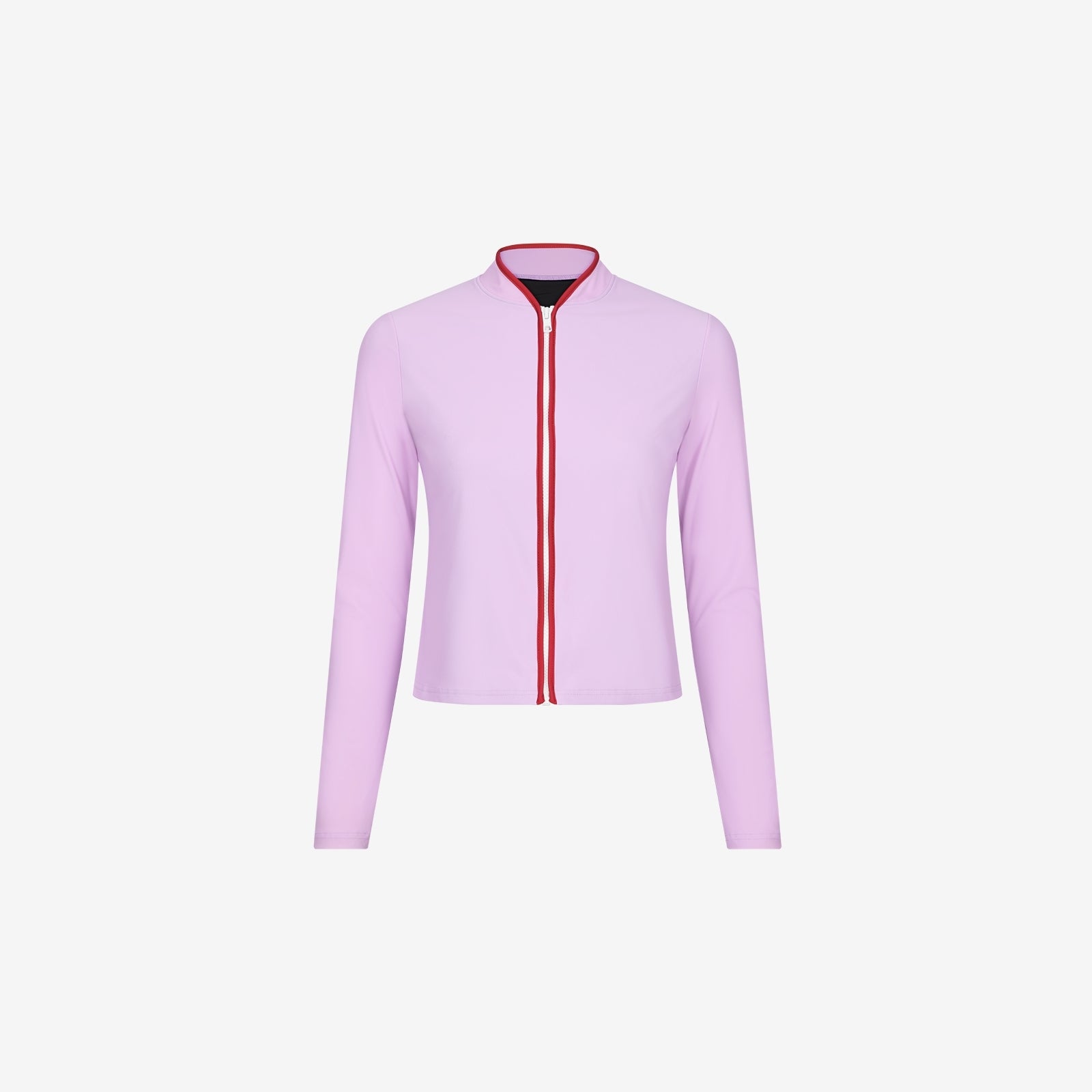Rash Guard With Zip ― Lilac / Red