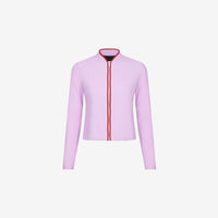 Rash Guard With Zip ― Lilac / Red