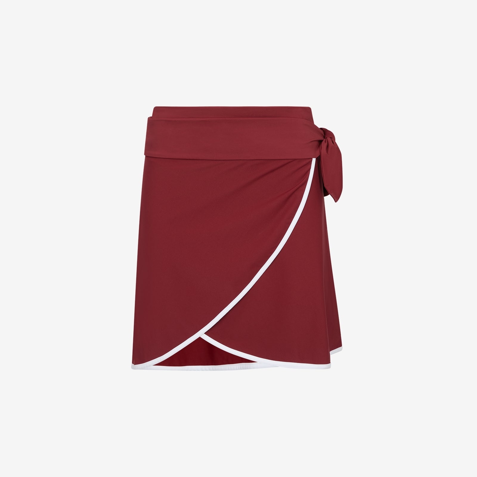 Wrap Skirt ― Deep Red / White