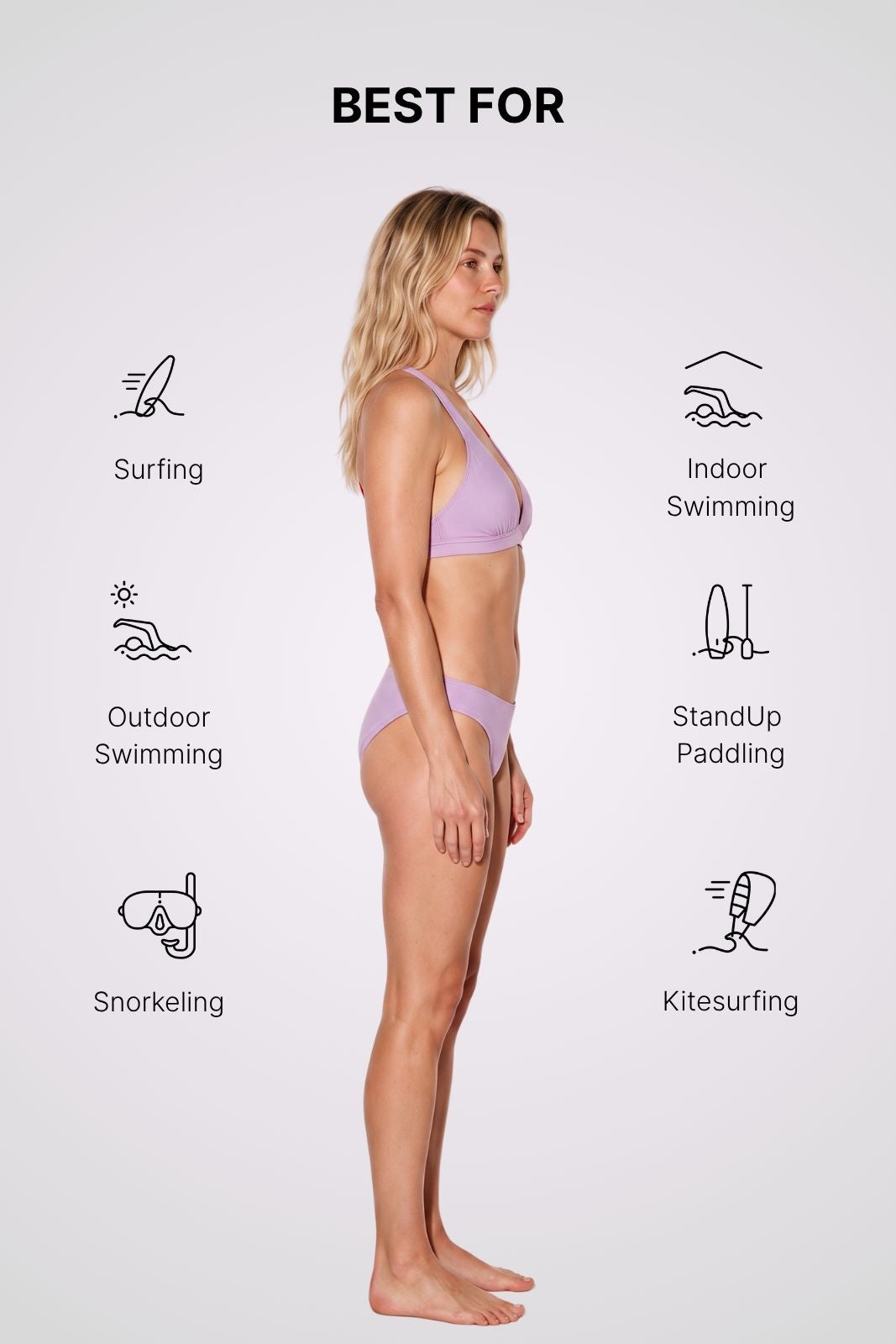 Bikini Top Cross ― Lilac / Red