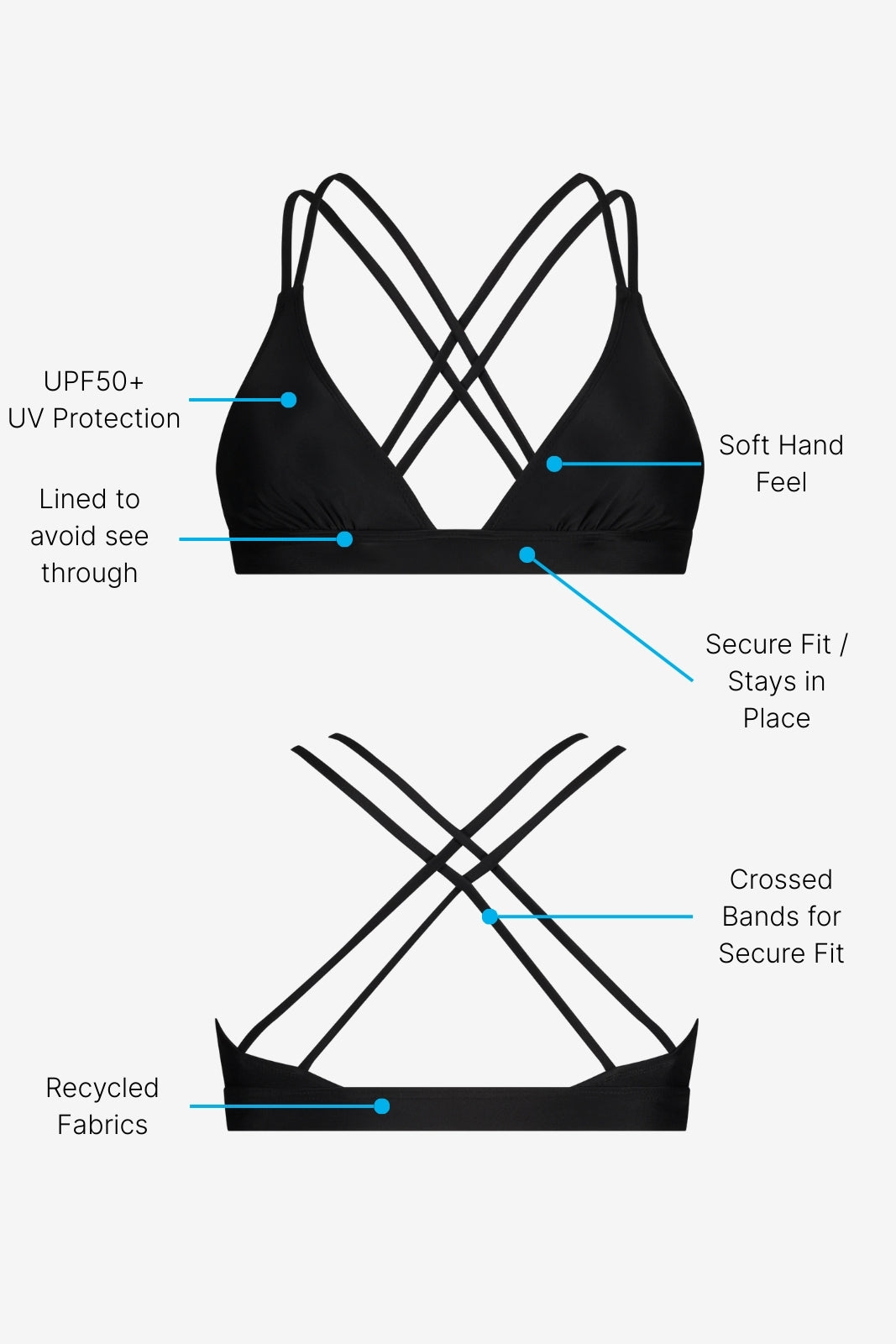 Bikini Top Cross ― Black