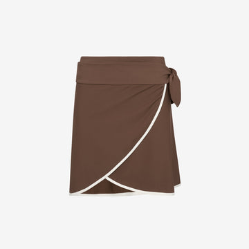 Wrap Skirt ― Brown / White