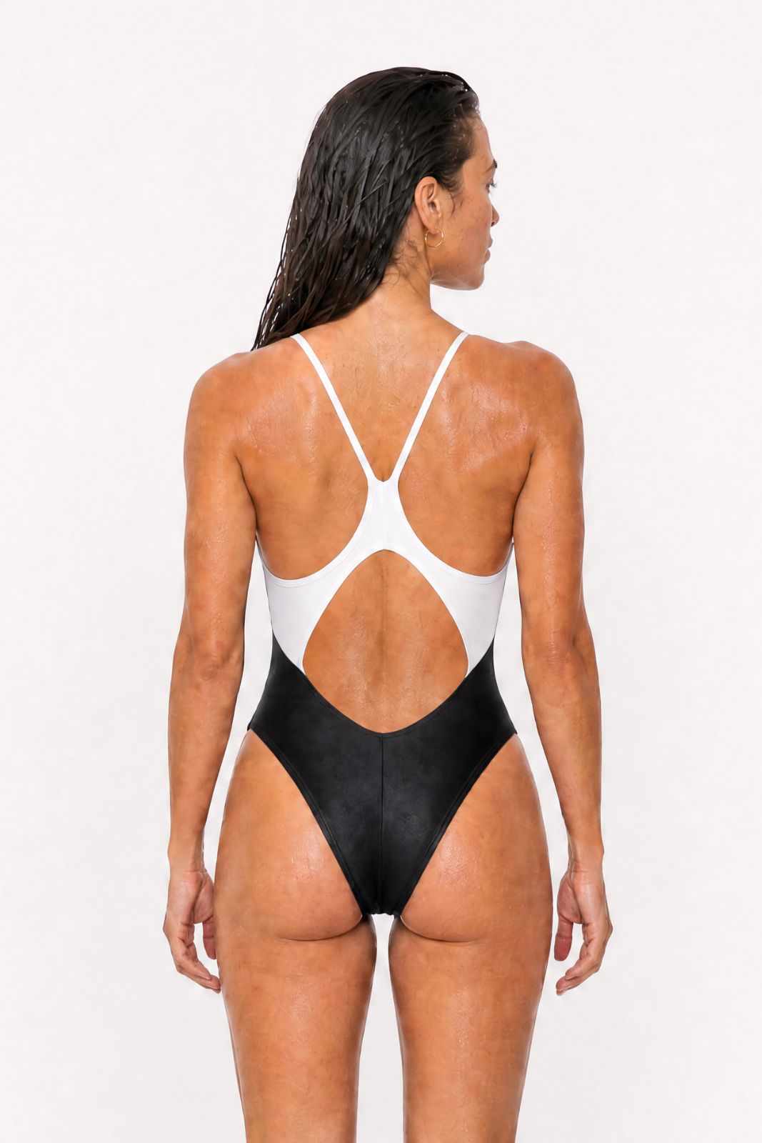 Liberty Racerback Swimsuit High Cut ― Black