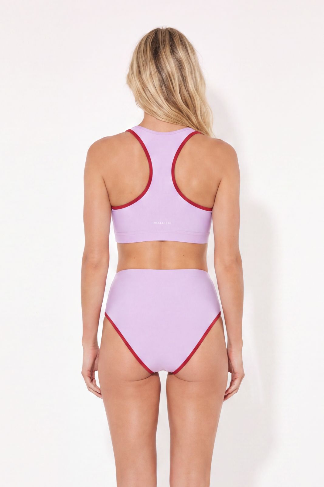 Bikini Bottom High Waist ― Lilac / Red