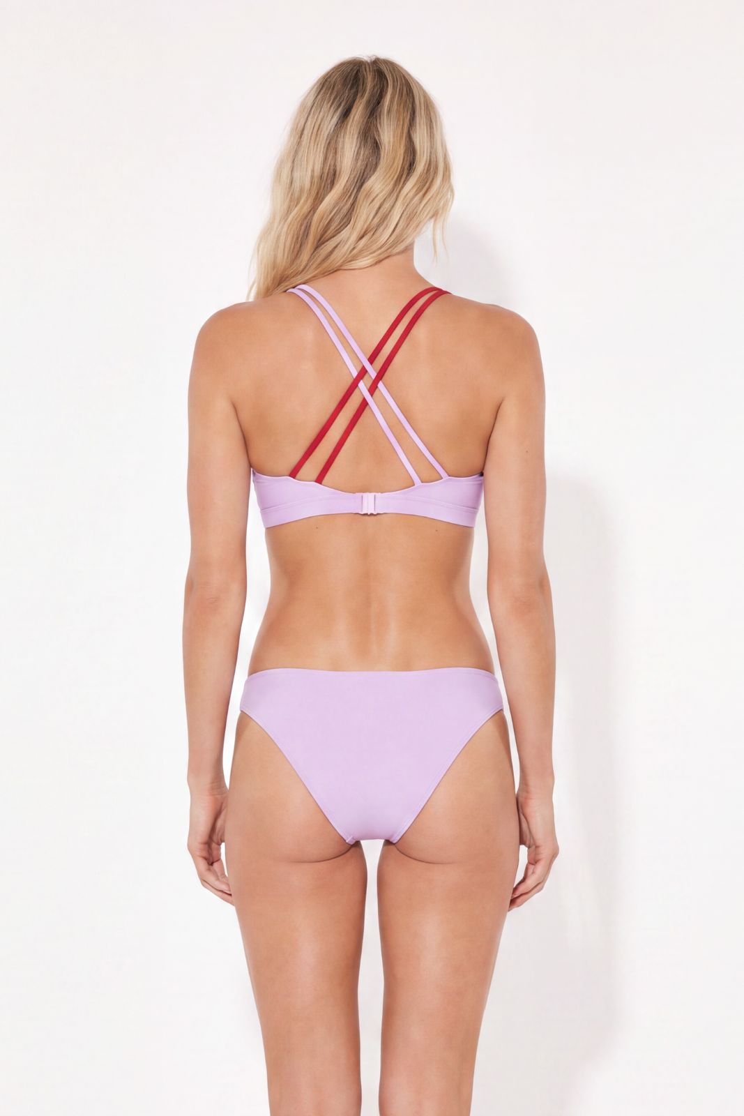 Bikini Top Cross ― Lilac / Red