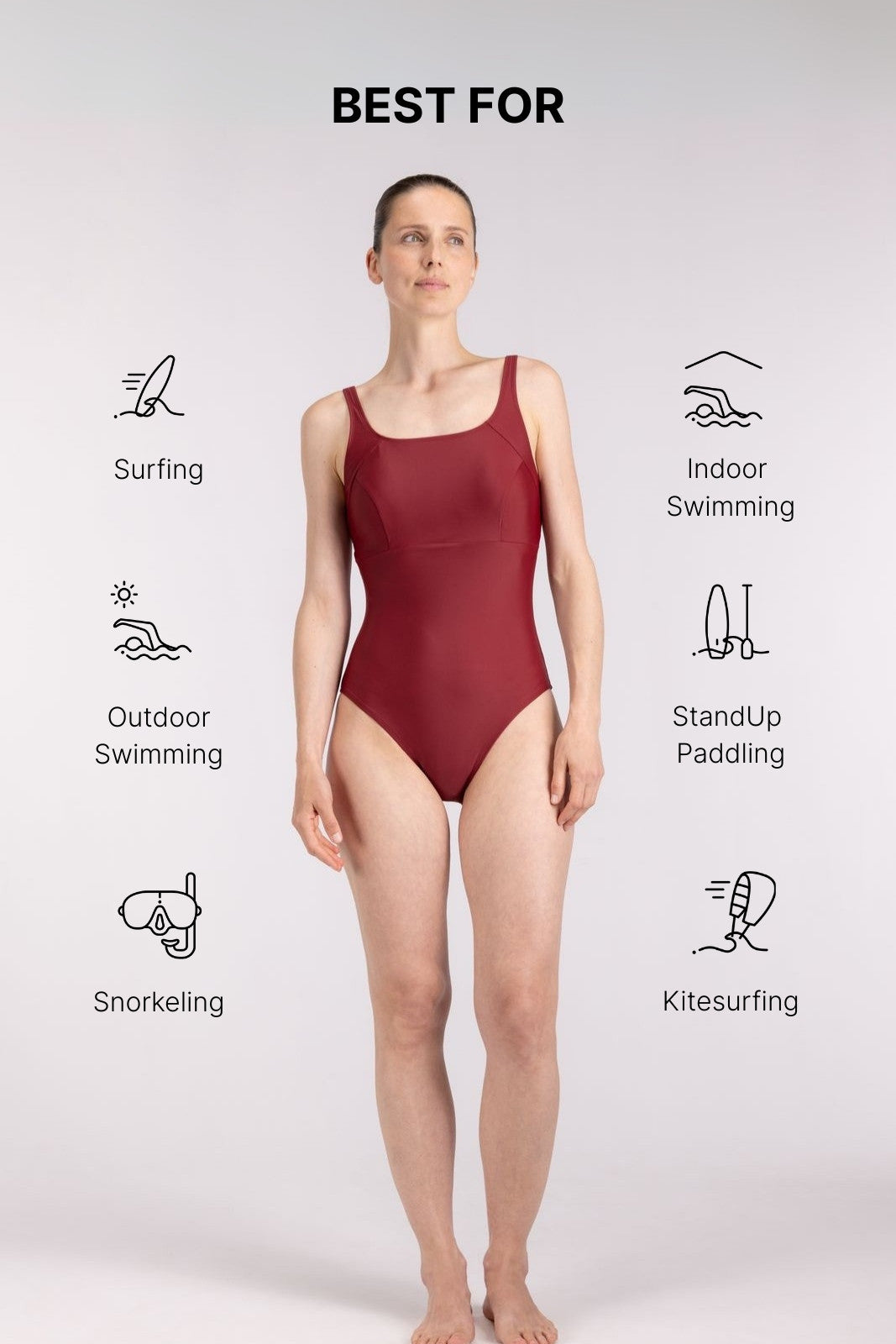 Embrace Swimsuit Full Coverage Bust Support ― Red