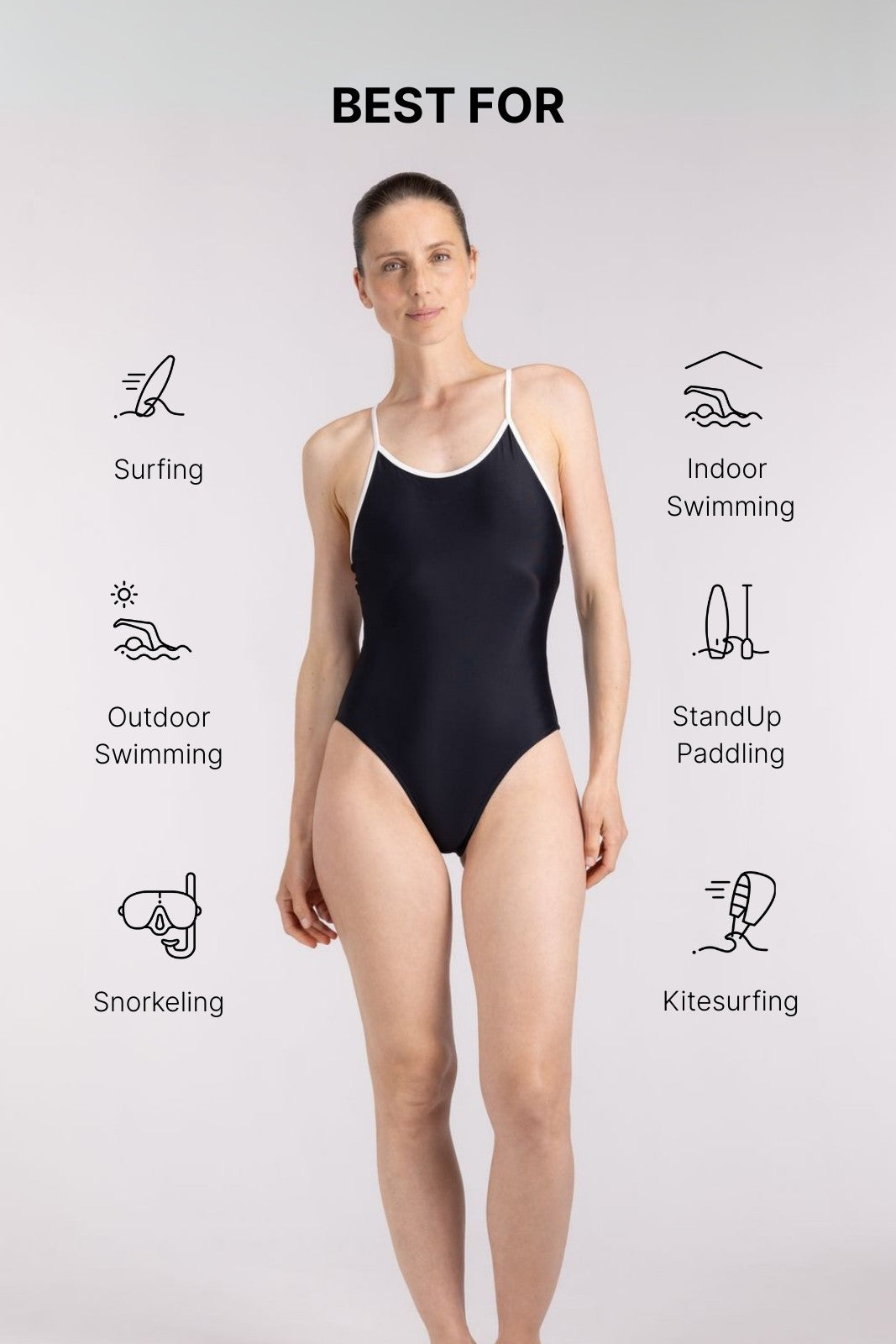 Liberty Racerback Swimsuit High Cut ― Black