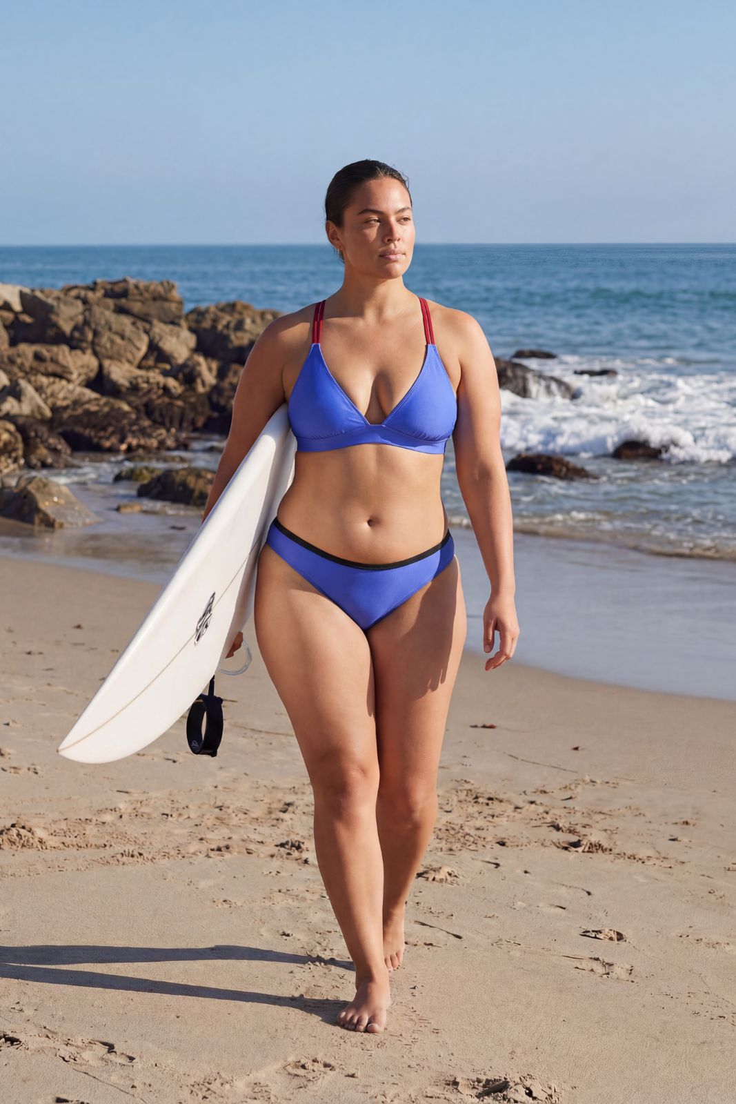 Bikini Top Cross ― Blue / Dark Red