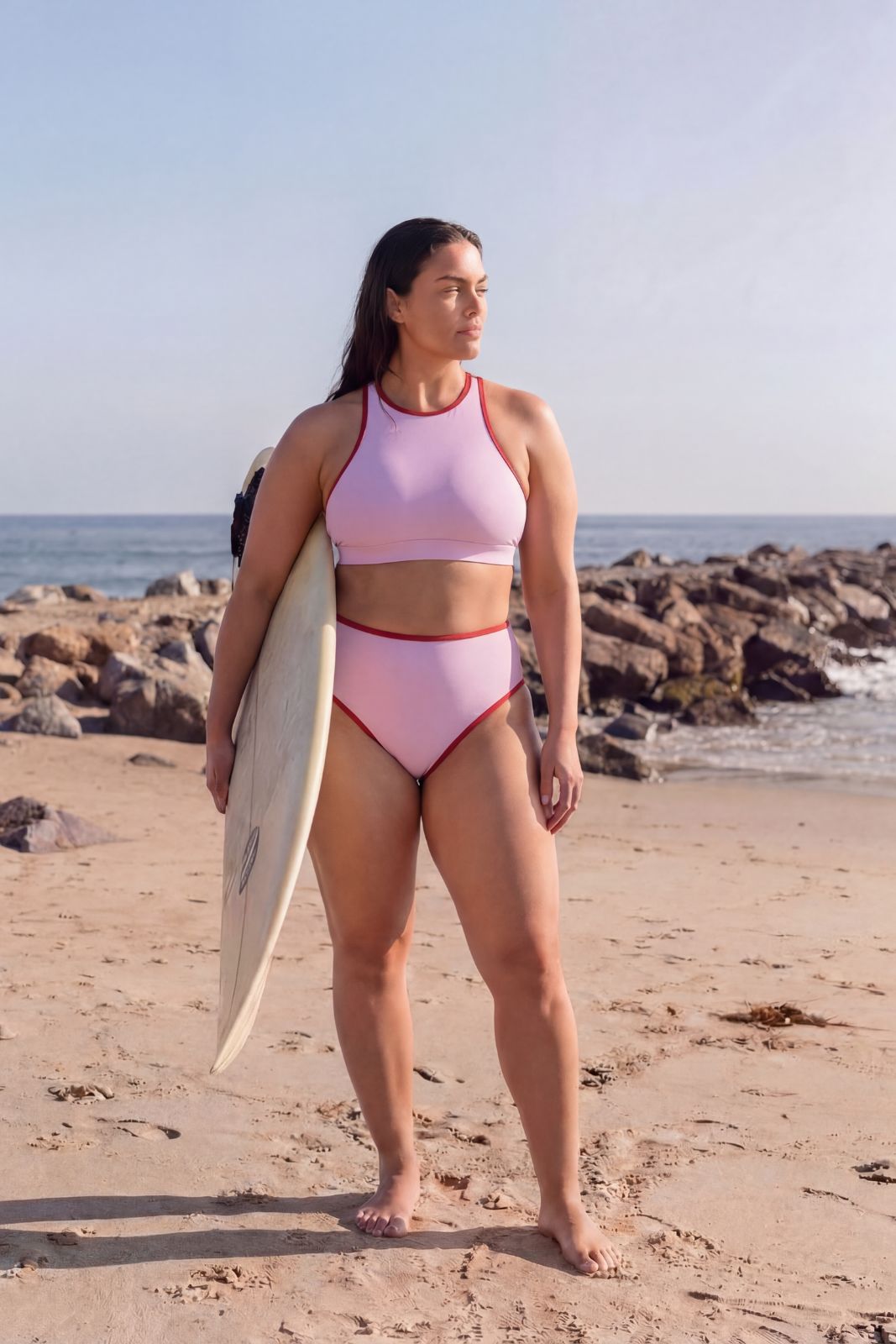 Bikini Bottom High Waist ― Lilac / Red