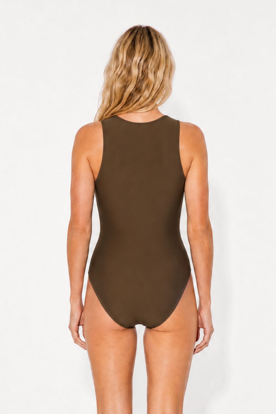 Yemaya One Piece Sleeveless Swimsuit ― Coffee