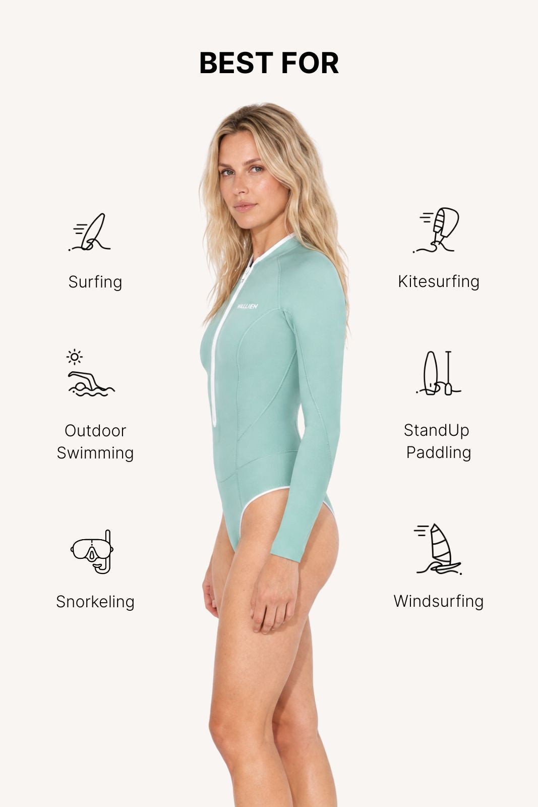 Horizonia Yulex® Springsuit Wetsuit ― Aquamarine