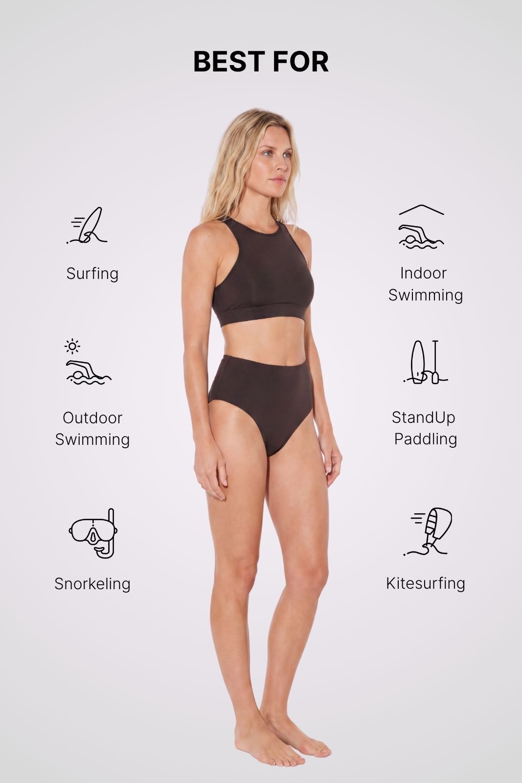 Bikini Bottom High Waist ― Coffee