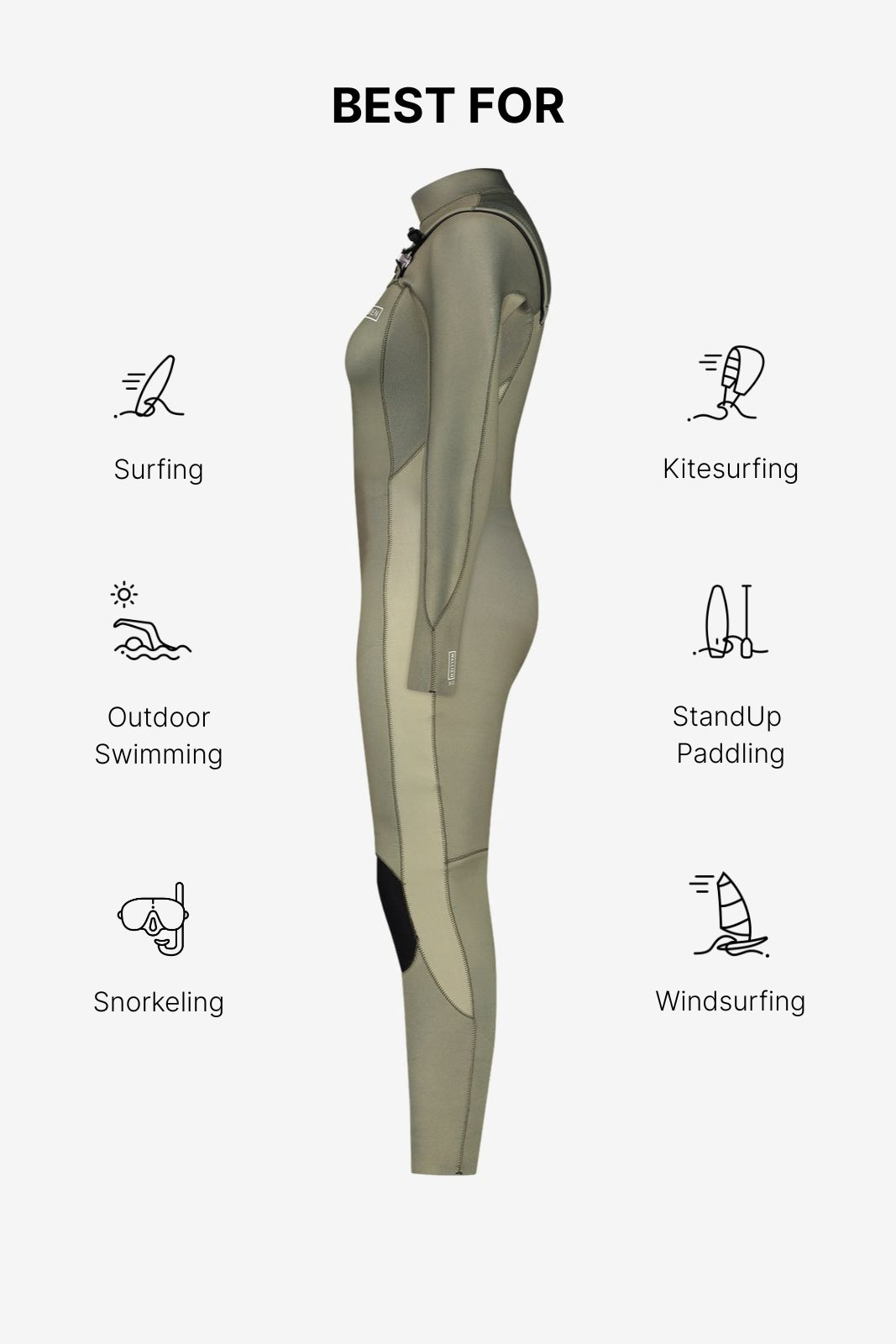 Award-winning women's wetsuit in Beige - 3/2 mm – WALLIEN