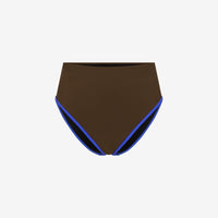 Bikini Bottom High Waist ― Coffee / Blue