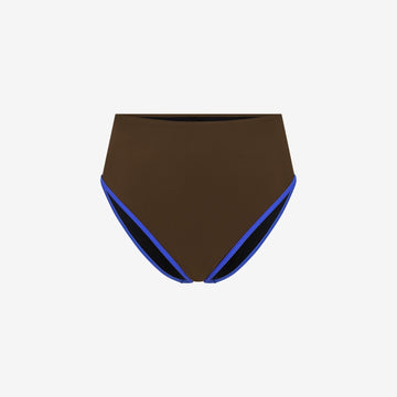 Bikini Bottom High Waist ― Coffee / Blue