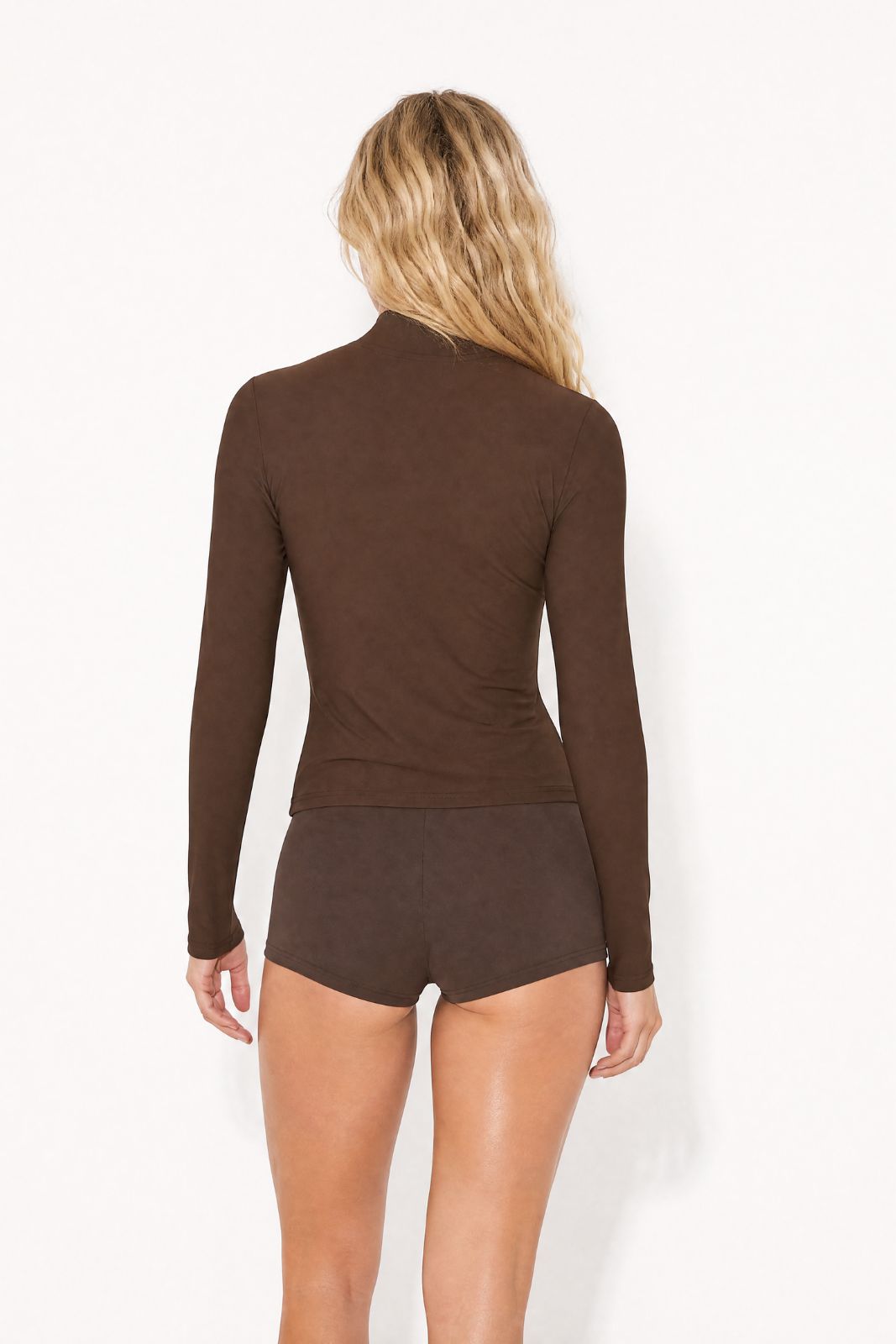 Rash Guard With Zip ― Coffee / Blue