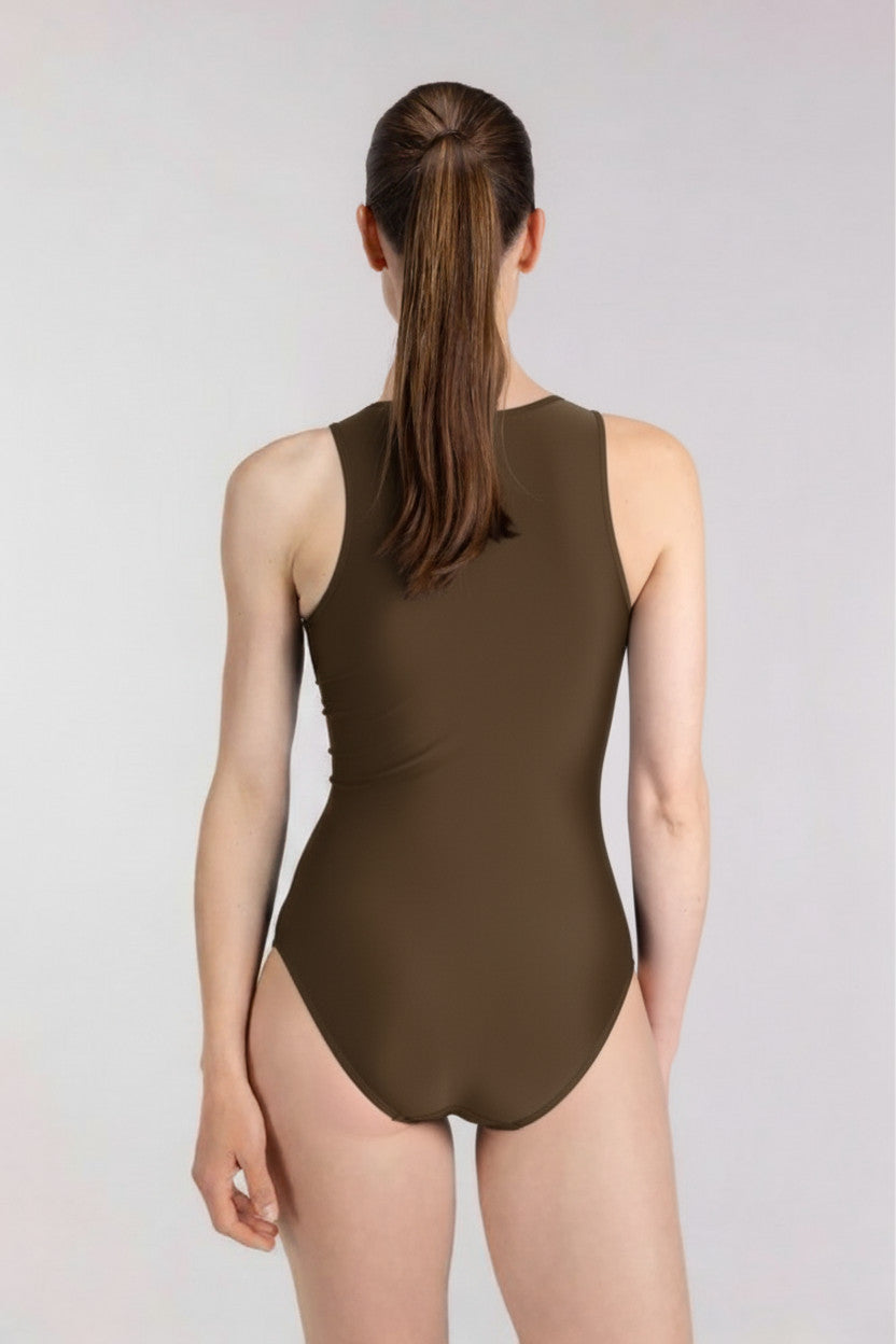 Yemaya One Piece Sleeveless Swimsuit ― Coffee