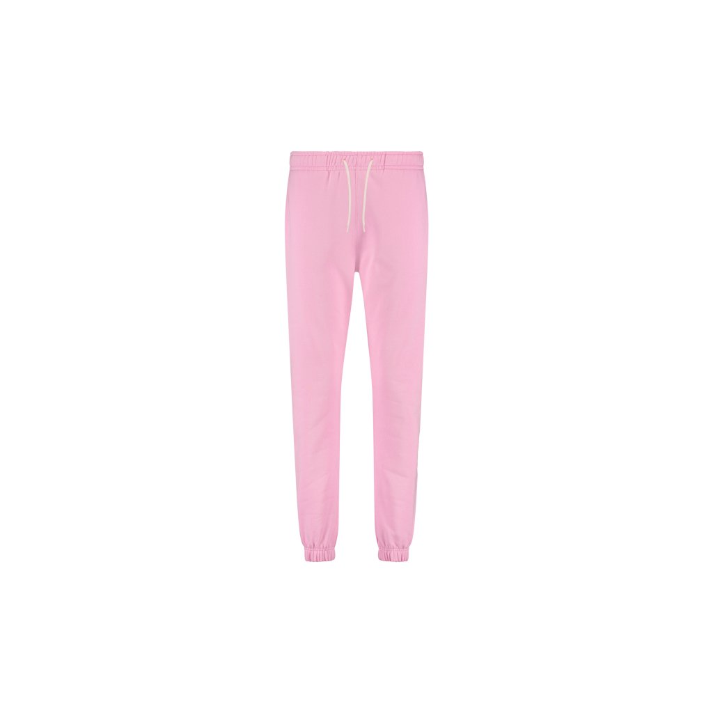 Passion Pink WALLIEN sweatpants with drawstring waist and ribbed cuffs, soft cotton blend on a white background